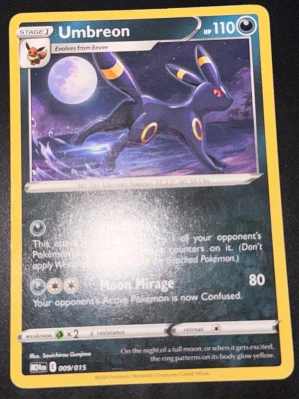 Mcdonalds Umbreon 9/15 promo rare nonHolfoil 2024 released happy meal pack cards - Picture 3 of 5